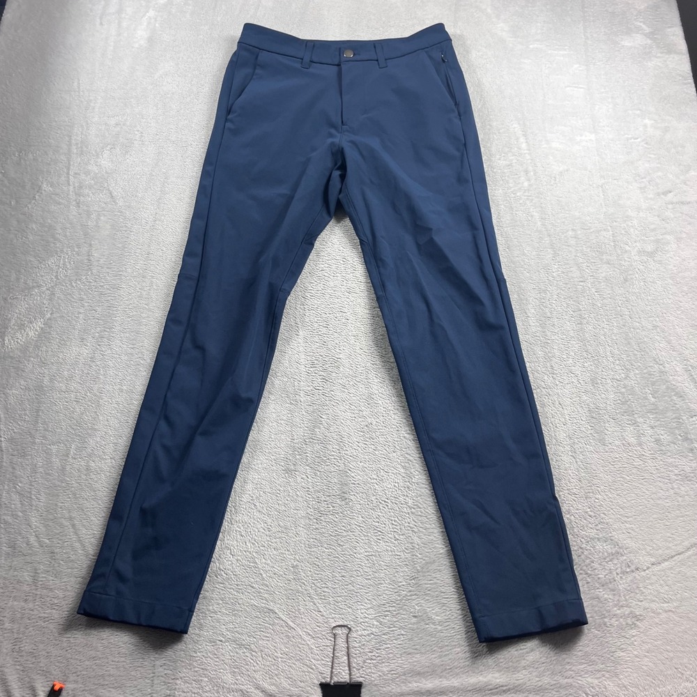 Lululemon Commission Slim-Fit Pant 30 Warpstreme Navy Blue Mens 28 M5522S